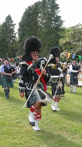 Drum Majors leading the massed pipe bands playing "Farewell to the Creeks" and "Cock o' the North" on the march during the 2023 Oldmeldrum Highland Games. The Drum Majors were Bert Summers, Bill Barclay, Ronnie Rennie, Neil Jamieson, Derek Dean and Walter Davidson. Taking part were the Lonach Pipe Band, Inverurie Pipe Band, Huntly & District Pipe Band, Kintore Pipe Band, Oldmeldrum RBL Pipe Band and Meldrum Academy Pipe Band. #highlandgames #bagpipes #marchingband #pipesanddrums #oldmeldrum | Sc
