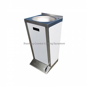 [Hot Item] Commercial Stainless Steel Hand Free Foot Operated Pedestal Hand Sink for Bathroom Basin and Sink Knee Operated