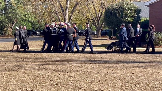 The most moving moment, in covering the funeral of former First Lady Rosalynn Carter, was seeing 99-year-old President Jimmy Carter in a wheelchair, just a step behind the casket holding his wife of 77 years. When I got this video at the church in Plains GA, it reminded me more of their epic love ❤️ story. | Jason Dennis WTVM