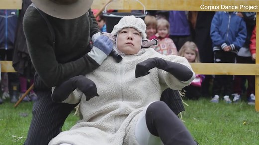 Humans dressed up as sheep act in series of true to life performances