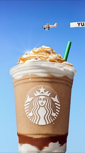 Message received. ✨ Caramel Ribbon Crunch ​Frappuccino® Drink. -- Message reçu. ✨ Boisson frappée Frappuccino® ruban de caramel croquant. | Starbucks Canada