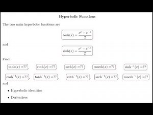Hyperbolic Functions