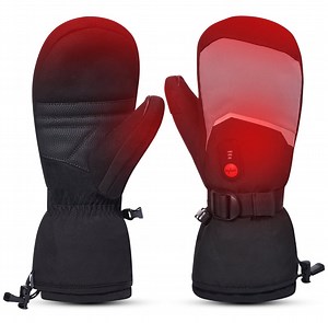 SAVIOR HEAT Heated Ski Gloves, Heated Mittens for Men Women,7.4V Rechargeable Battery Gloves for Skiing Hiking