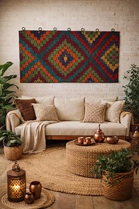 Handwoven Rug Tapestry, Bohemian Wall Hanging, Ethnic Wall Rug / WH-1205 / 3'x6'1'' - Etsy Canada