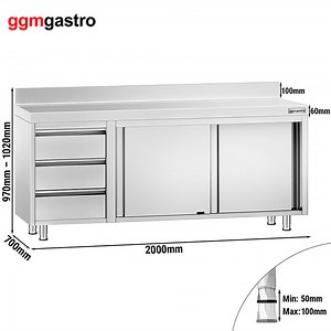 [Hot Item] Stainless Steel Outdoor Kitchen Work Table with Cabinet