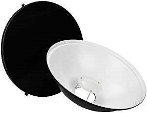 Fotodiox 22" Beauty Dish Kit with Soft Diffuser Sock and 50 Degree Grid, for Canon Flash Speedlite 600EX-RT, 580EX, II, 430EX, II, 380EX, 270EX, 270EX II, 540EX. 550EX, 300TL, Beautydish