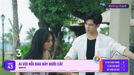 Cú bắt tay lần đầu tiên giữa Quang Hà và Đông Thiên Đức mang tên "Ai Vùi Nỗi Đau Này Dưới Cát" thăng hạng ngoạn mục, về đích ở vị trí thứ ba trên BXH tuần. "Cắt Đôi Nỗi Sầu" tiếp tục giữ vững ngôi vương. Cùng điểm qua những bài hát đang tranh hạng đầy gay cấn nào! #zingchart #ZingMP3 | Zing MP3