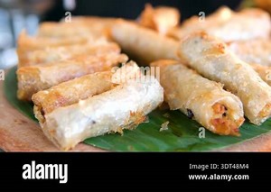 Sumpia Or Popia Or Mini Crunchy Spring Rolls, Homemade Crispy Fried Snack. High quality 4k footage Stock Video Footage - Alamy