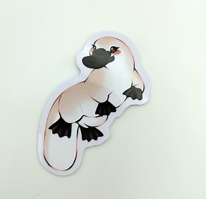 Cute Albino Platypus Small Sticker | Gloss Vinyl Sticker - Etsy