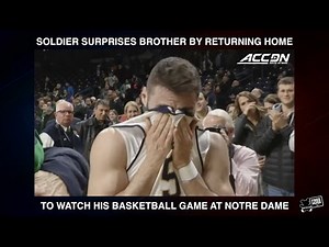 Soldier Surprises Brother at Notre Dame Basketball Game