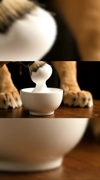 ASMR | Votre Barbier est un LION 🦁 (Rasage à l'ancienne, Sons de ciseaux) #shorts