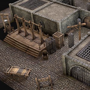 Medieval Prison Constructor Torture Room - 3D Model by Dereza