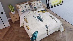 Kids Cute Frog Comforter Set Twin Size Cartoon Dragonfly Lotus Leaf Bedding Set 2Pcs for Girls Boys Child Bedroom Decor Nature Animals Plants Quilt Set Blue Green Duvet Insert,1 Pillowcase