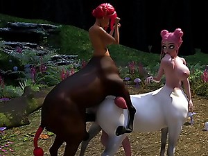 Amy&#'s Big Wish - Episode 2 - Centaur Things Full Cut - A Young Futanari Centaur Visits With Her Teacher To Learn The Art of Breeding!