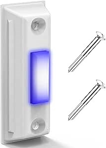 Doorbell Push Button, Upgraded Heavy Duty Metal Wired DoorBell Button With LED Lighted Wall Mounted Door Bell Button for Replacement Wired Doorbell, Door Bell Button Only, White Shell Blue Light - Amazon.com