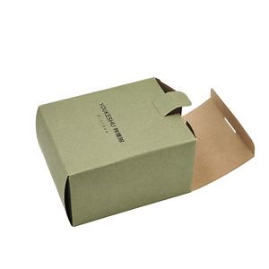 [Hot Item] Olive Green Paper Box with Black Hot Stamping Logo Kraft Paper Box with Embossed Logo