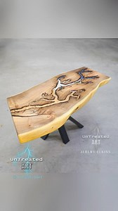 Pouring epoxy between the metal & wood creating a strong & flexible bond. Finishing the Lightening piece by polishing the Pewter rivers ⚡🔥🌊 #UntreatedArt #metalwork #epoxyart #metalart #epoxy #resinart #resin #epoxyresin #epoxypour #tableart | UnTreated