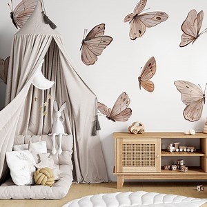 Butterfly Wall Decals: Boho Nursery Decor, Pastel Colors, Removable Stickers - Etsy