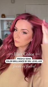 Hair Color Details ⬇️*also pasted in comments with clickable links & easier reading💓 I use Color Brilliance by Ion, Level 6VR about every 3 months (with a 20 Volume Developer). Twice a year, I will add a few highlights underneath the color for dimension. Those pieces always pick up more vibrant color and you can really see them pop as the Ion fades.💓 It fades FAST, but if I want to keep it vibrant I will consistently mix a semi-permanent color (usually Arctic Fox) with my shampoo/conditioner t