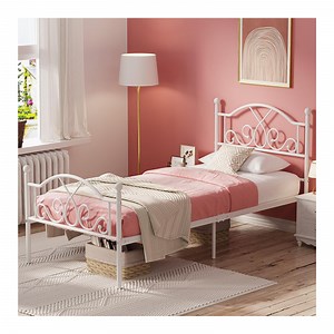 [Hot Item] Estructuras de cama de metal de tamaño twin moderno para niños, camas para niñas, estructura de cama de metal, camas de tamaño king y queen