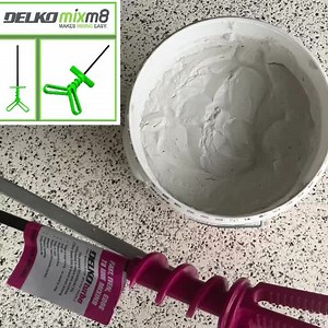Make mixing easy! Fast, smooth, cleans edges and bottom, no bucket scratching sin mix 👌 #delkotools #mixm8 #drywall #plastering | Delko Tools