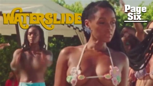 Janelle Monáe wears teeny crochet bikini in 'Water Slide' preview after flashing crowd at Essence Festival