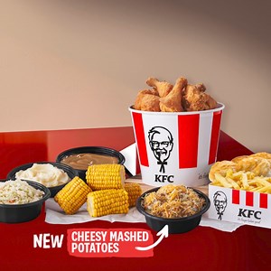 99 reactions · 12 shares | Go BIG with a KFC Family Bucket, KFC Deluxe Bucket OR KFC Party Bucket, now with LARGER large sides - that feed four to six whole people!!!  Plates and utensils included, so you can lick your fingers in peace!  #KFCNassau #FingerLickinGood #BucketLife | KFC | Facebook