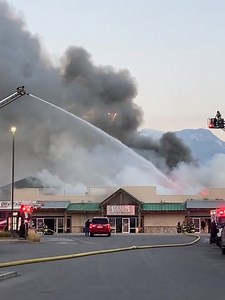 OREM FIRE: Crews converged on the Seasons Salon on State Street this morning, where flames were leaping from the rooftop amid thick, billowing smoke. 2News viewer Linnea Pugmire submitted video and photos of the scene at kutv.com/chimein. FULL GALLERY: https://bit.ly/3hUECOj | KUTV 2News
