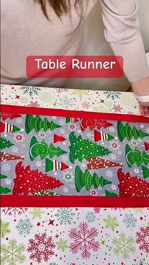 🎄 Easy DIY: Two-Sided Table Runner 🌟🎁. #handmade #diy #homedecor