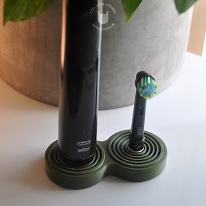 Oral-b Electric Toothbrush Holder With Drip Tray and Stand - Olive Green - Etsy UK
