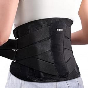 YAHA Back Brace for Lower Back Pain Women/Men, Back Support for Work, Heavy Lifting with Ergonomic Lumbar Pad, Breathable Lumbar Support Belt with 5 Stays for Sciatica, Herniated Disc, Scoliosis - S
