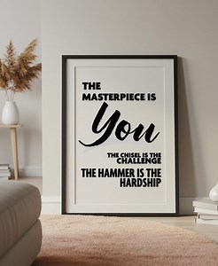 Printable Motivational Poster – Minimalist Black & White Quote Wall Decor - Etsy