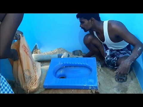 Wow Amazing work in Indian Toilet seat Installation on first floor Roof bathroom-using sand cement