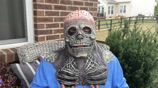 Watch Halloween horror latex helmet skull mask on Amazon Live