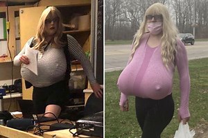 Canadian school board defends trans teacher wearing giant prosthetic breasts in September 2022