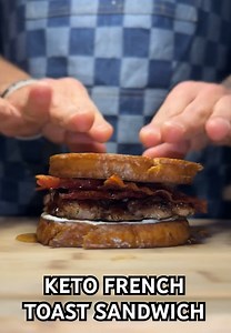 Keto brunch sandwich 🥓🍗🔥 sweet, savory, and ridiculously delicious 🤤💀 perfect for any time of day