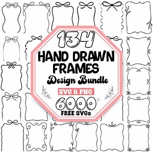 Hand Drawn Frames SVG Bundle | Vintage, Whimsical Borders (digital Download) - Etsy