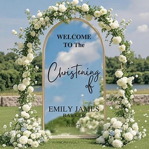 Custom Christening Mirror Decal – Custom Vinyl Personalized Text Sticker for Christening Events, Perfect for Mirrors, Mirror Signs - Etsy