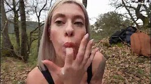 Big tits blonde hitchhiker wants me to cover her face with a big load of cum..