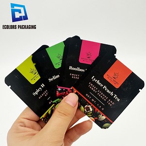 [Hot Item] Matte Aluminum Foil Laminated Three Side Seal Mylar Bag Custom Print Tea Packaging Pouches