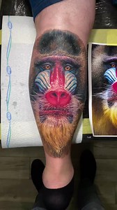 Outstanding Mandrill portrait by Master Dmitriy Samohin Location : Odessa, Ukraine | Tattoo Realistic