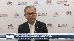CHATBOT SEBENARNYA.MY | 'AIFA' Senjata Baharu Perangi Berita Palsu Kerajaan memanfaatkan teknologi kecerdasan buatan, (AI) untuk memerangi penyebaran berita dan maklumat palsu melalui pelancaran Chatbot Sebenarnya.my yang dikenali sebagai 'AIFA'. | Buletin TV3