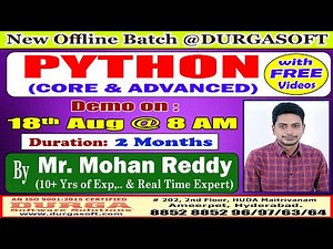 PYTHON (CORE & ADVANCED) Offline Training @ DURGASOFT