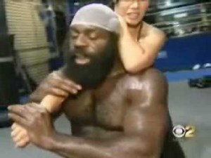 Sharon Tay in training with Kimbo Slice