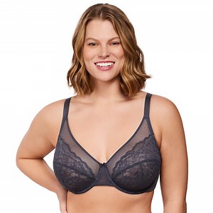 HSIA Plus Size Bras for Women Full Coverage Back Fat Underwire Unlined Bras Dark Grey 40H