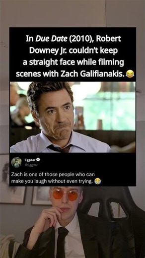In Due Date (2010), Robert Downey Jr. couldn't keep a straight face while filming scenes with Zach