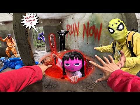 GIANT Durple Serbian is Real ! Hey 8 Spider-Man Bros , House in The Forest not Safe ( Action POV )