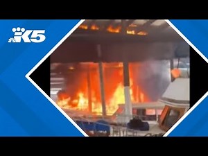 Boat fire spreads to marina on Seattle's Lake Union
