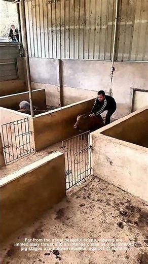 Crazy Pig Chase Parkour Moves Avoid Hooves