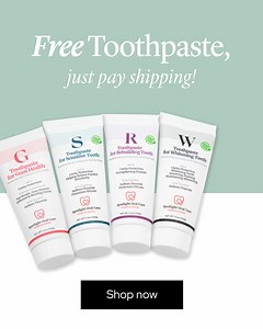 Free Toothpaste!😁 We are offering your choice of one of our 5 specifically targeted toothpastes for FREE, all you need to do is pay shipping 🤩 Choose from Whitening, Gum Health, Sensitive, Rebuilding and Total Care, sign up now! 🦷 | Spotlight Oral Care